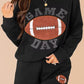GAME DAY Football Round Neck Long Sleeve Top and Shorts Set - DAVERRI FASHIONS