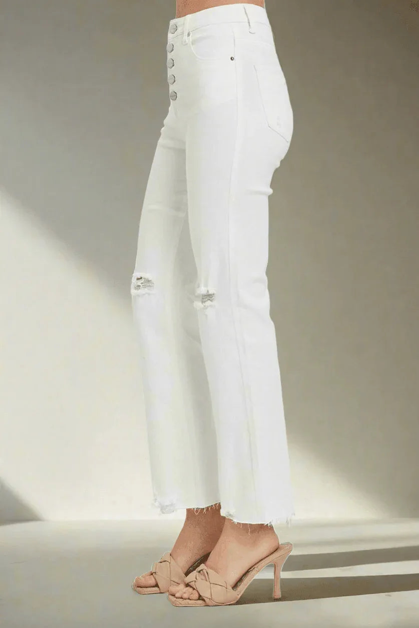 RISEN Full Size High Rise Button Fly Straight Ankle Jeans - DAVERRI FASHIONS