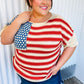 American Flag Jacquard Knit Sweater Top - DAVERRI FASHIONS