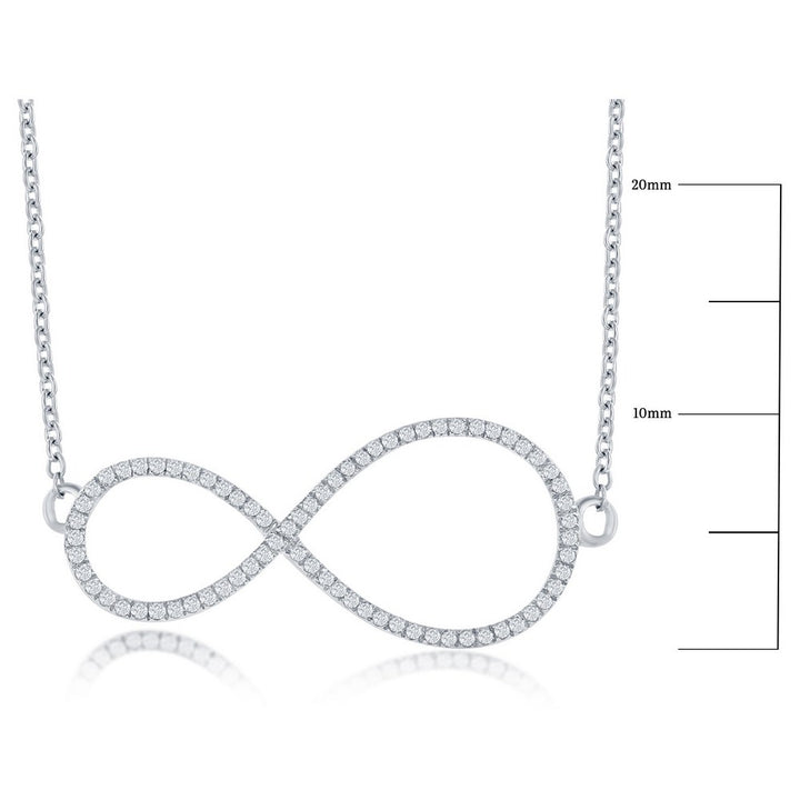 Sterling Silver Diamond Infinity Necklace Necklaces