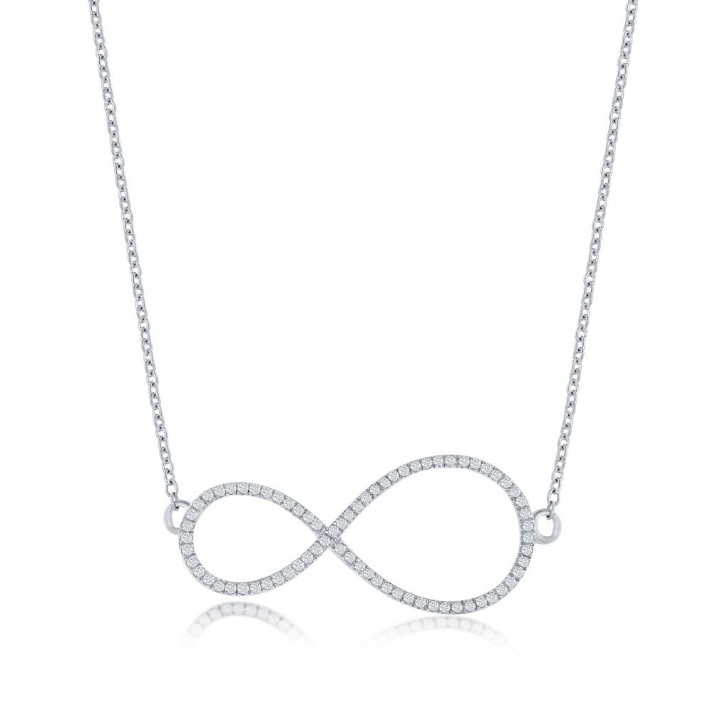 Sterling Silver Diamond Infinity Necklace Necklaces