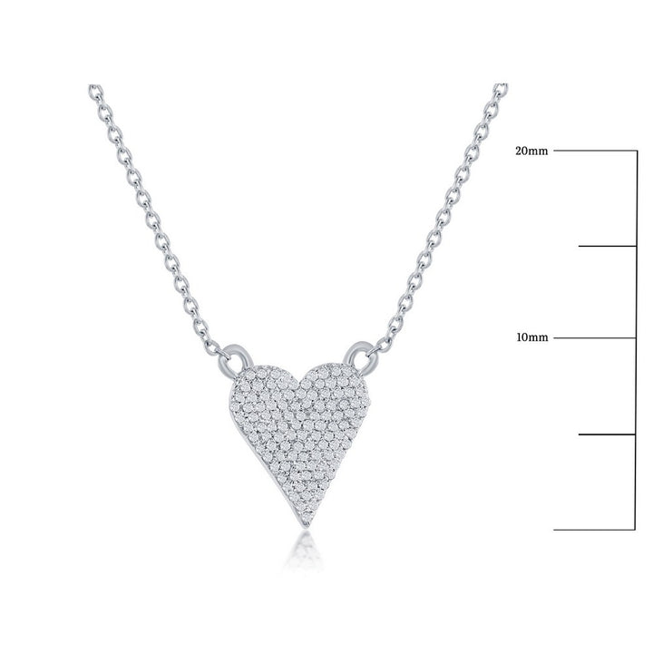 Sterling Silver, Heart Design Diamond Necklace Necklaces