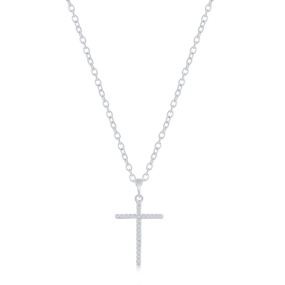 Sterling Silver Diamond Cross Necklace Necklaces