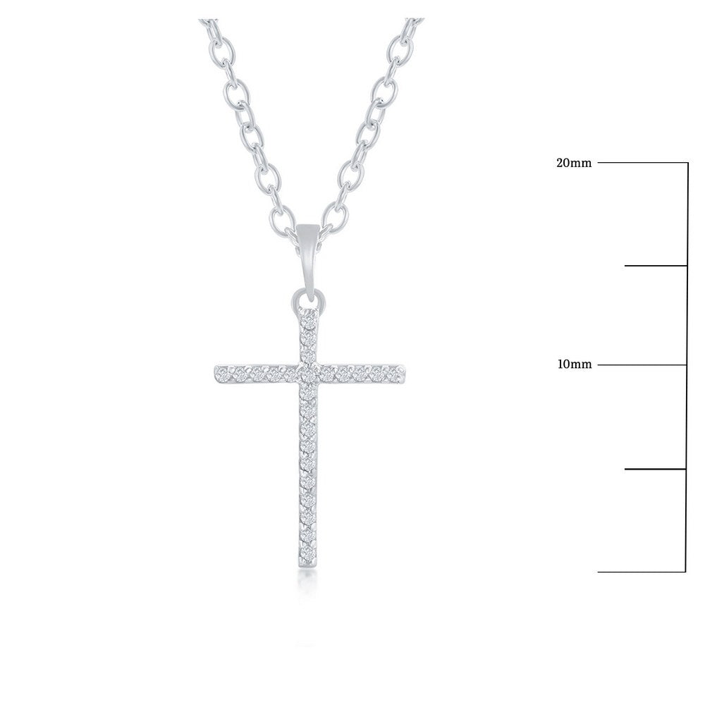 Sterling Silver Diamond Cross Necklace Necklaces