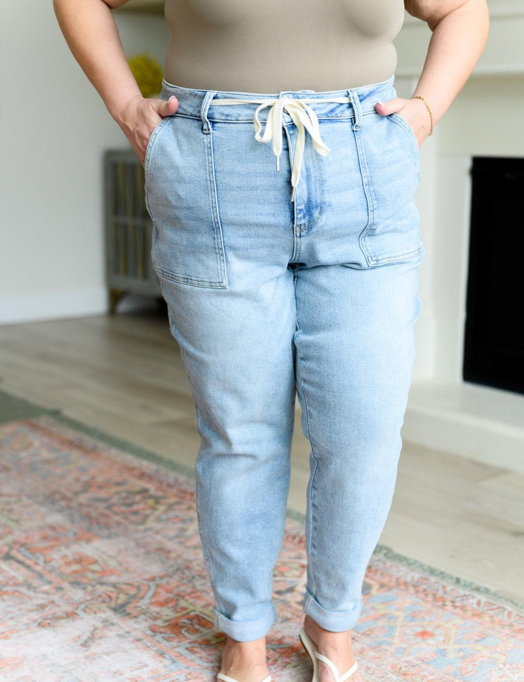 Judy Blue High Rise Vintage Denim Jogger Light Wash Jeans