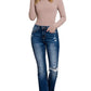 Feeling Empowered Denim Distressed Boot Cut Jeans - DAVERRI FASHIONS