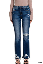 Feeling Empowered Denim Distressed Boot Cut Jeans | Daverri Fashions