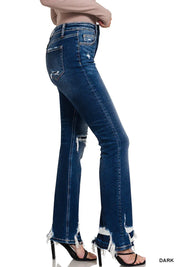 Feeling Empowered Denim Distressed Boot Cut Jeans | Daverri Fashions