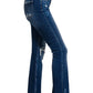 Feeling Empowered Denim Distressed Boot Cut Jeans - DAVERRI FASHIONS