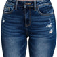 Feeling Empowered Denim Distressed Boot Cut Jeans - DAVERRI FASHIONS