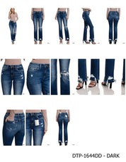 Feeling Empowered Denim Distressed Boot Cut Jeans | Daverri Fashions