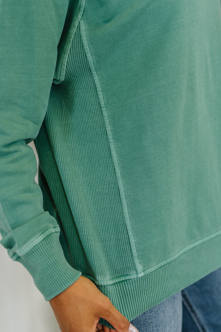 Mineral Wash Sweatshirt Dark Green | Sweatshirts Daverri Fashions