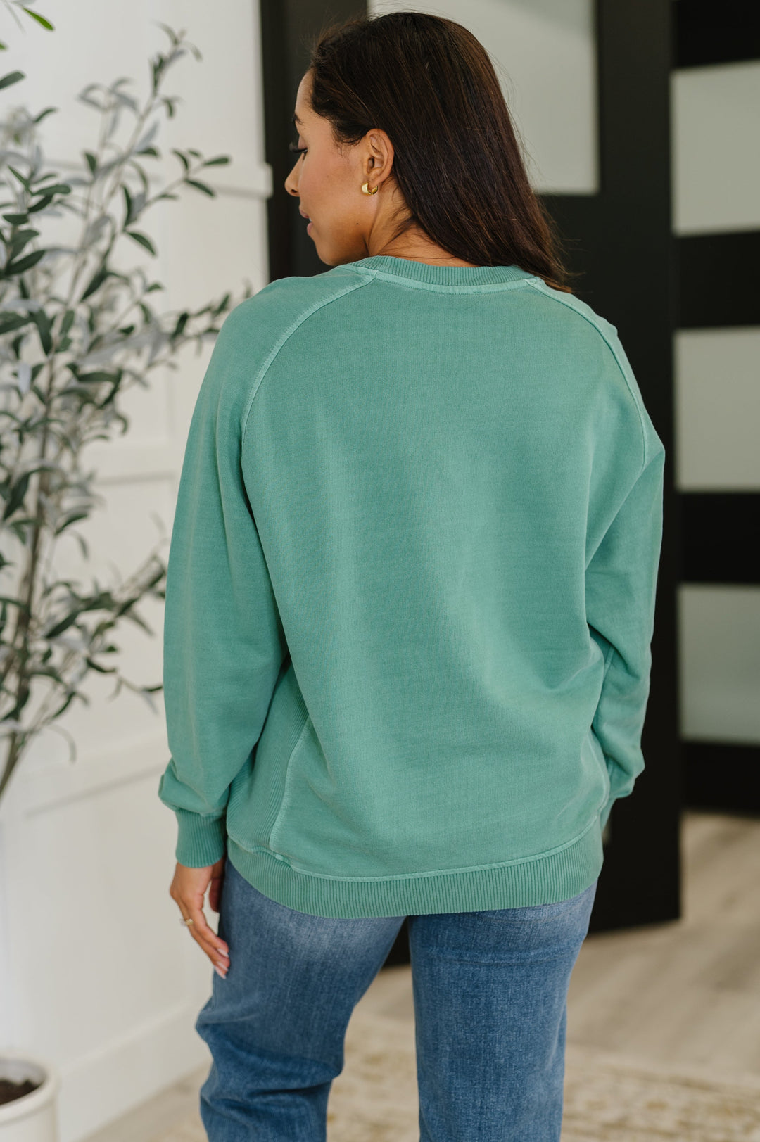 Mineral Wash Sweatshirt Dark Green | Sweatshirts Daverri Fashions