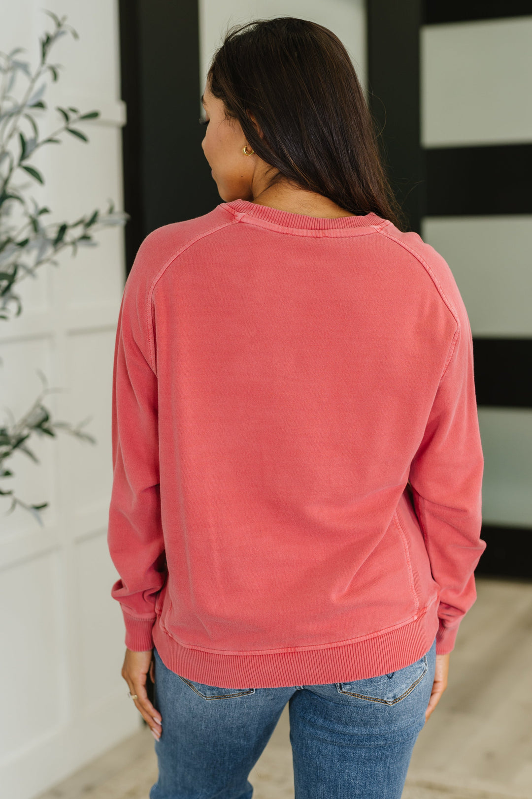 Daily Ease Mineral Wash Pullover in Ruby | Womens Daverri Fashions