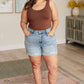 Judy Blue High Rise Distressed Cuffed Cutoff Shorts Denim Shorts