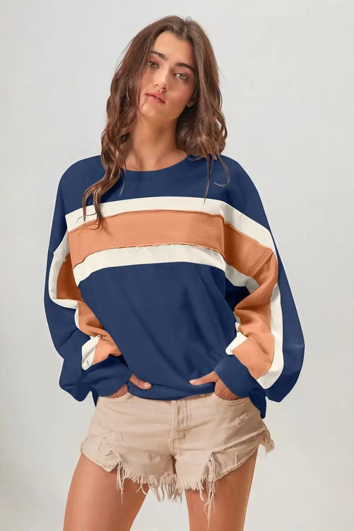 French Terry Color Block Sweatshirt Shirts & tops