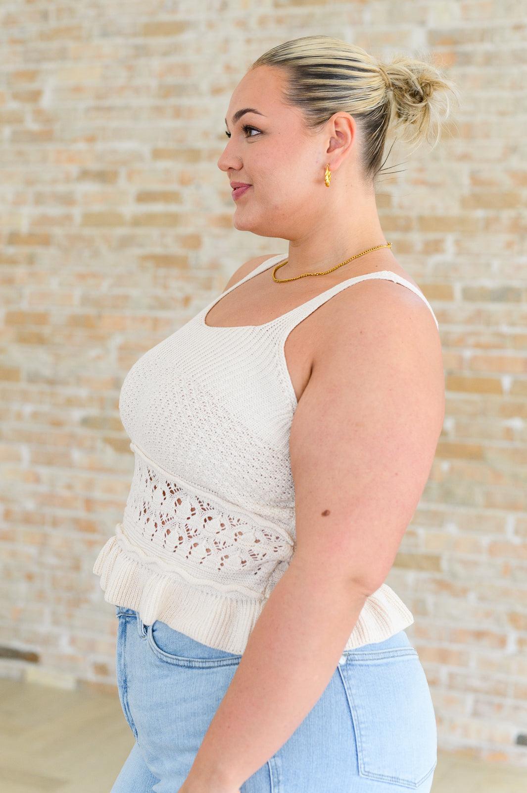 Ruffle Knit Tank Top Shirts & Tops