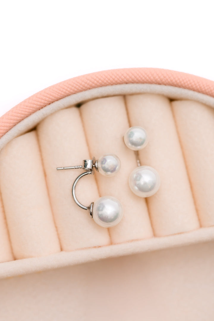 Double Pearl Stud Earrings Accessories