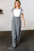 Black & White Animal Print Wide Leg Frilled Jumpsuit - DAVERRI FASHIONS