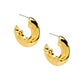 Small Puffy Hoop Earrings Gold Earrings
