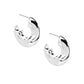 Small Puffy Hoop Earrings Silver Earrings