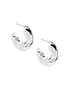 Small Puffy Hoop Earrings Silver Earrings
