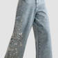 Women’s Plus Size Floral Embroidered Stretch Jeans - DAVERRI FASHIONS