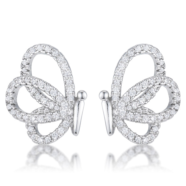 .45 Ct CZ Butterfly Stud Earrings Earrings