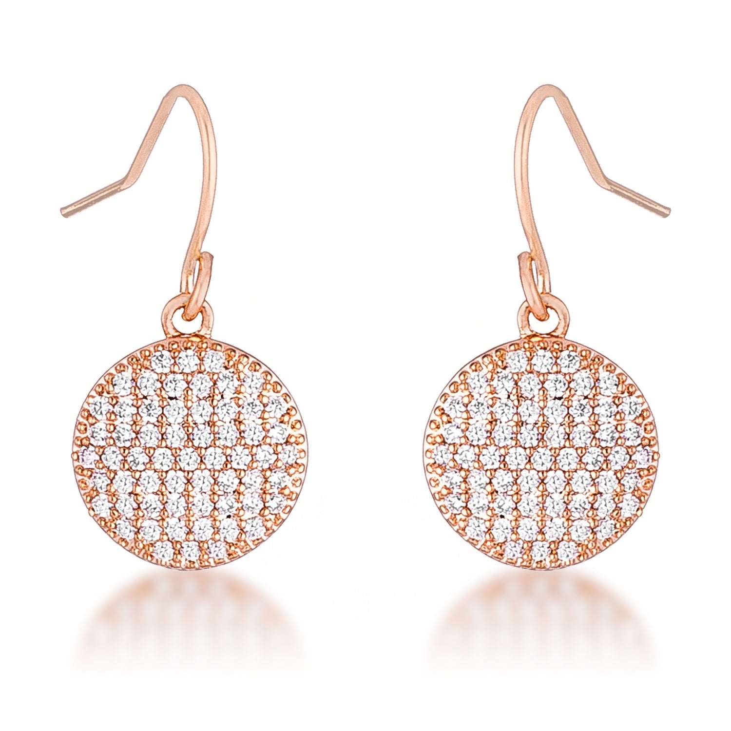 .6 Ct Elegant CZ Rose Gold Plated Disk Earrings Earrings