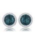 5.84 Ct Rhodium Blue Green Clear CZ Halo Earrings Earrings
