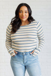 White Birch Striped Knit Top | Knit Tops Daverri Fashions