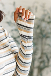 White Birch Striped Knit Top | Knit Tops Daverri Fashions