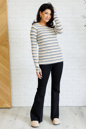 White Birch Striped Knit Top | Knit Tops Daverri Fashions
