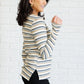White Birch Striped Knit Top - DAVERRI FASHIONS