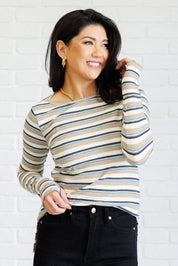 White Birch Striped Knit Top | Knit Tops Daverri Fashions