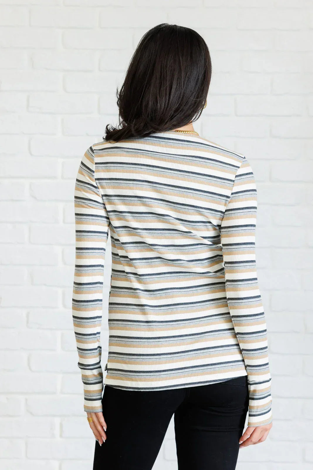 White Birch Striped Knit Top - DAVERRI FASHIONS