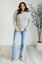 White Birch Striped Knit Top | Knit Tops Daverri Fashions
