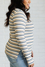 White Birch Striped Knit Top | Knit Tops Daverri Fashions