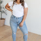 Judy Blue Eloise Mid Rise Control Top Distressed Skinny Jeans 24W Jeans