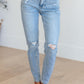 Judy Blue Eloise Mid Rise Control Top Distressed Skinny Jeans Jeans