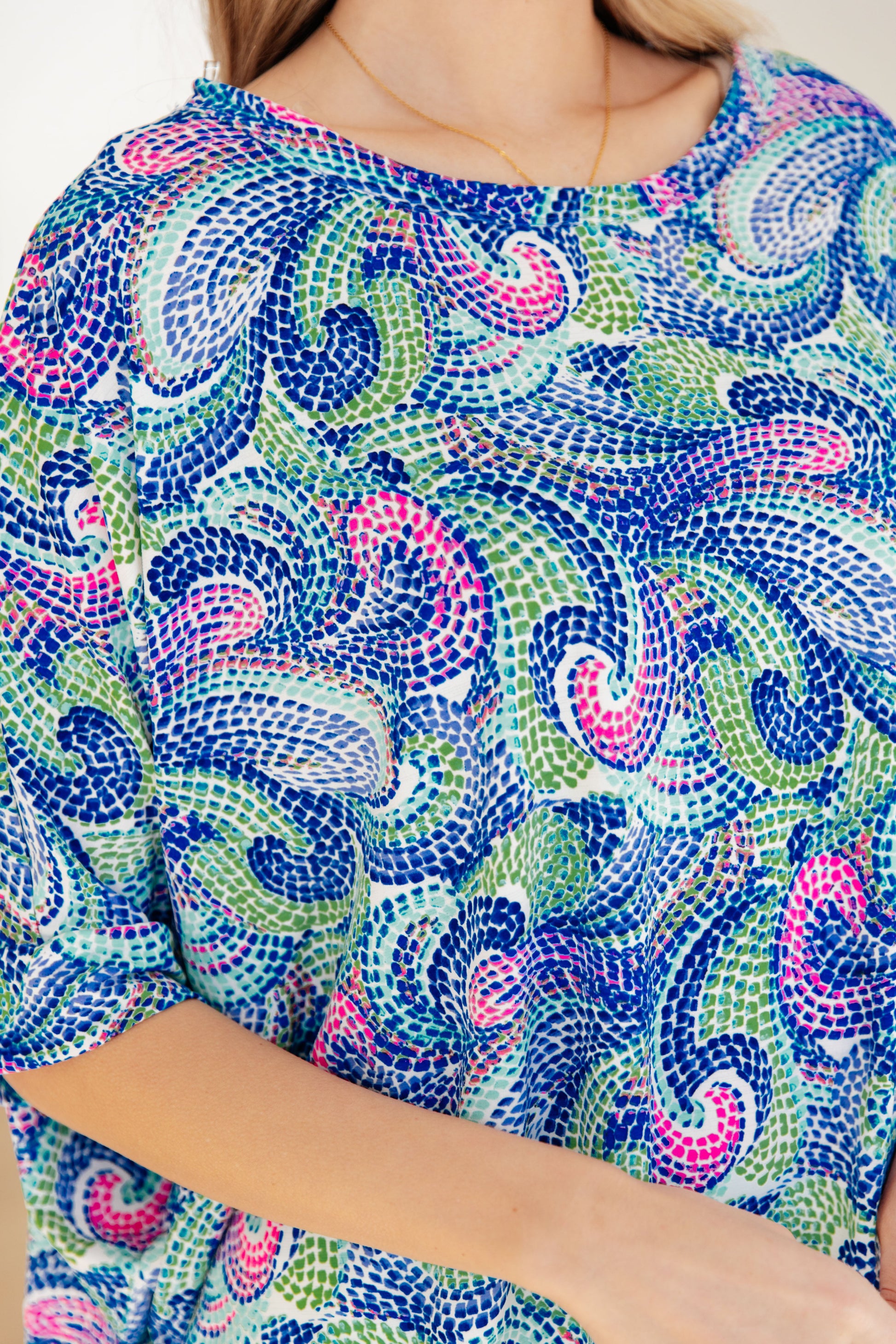 Essential Blouse in Painted Blue Mix Tops