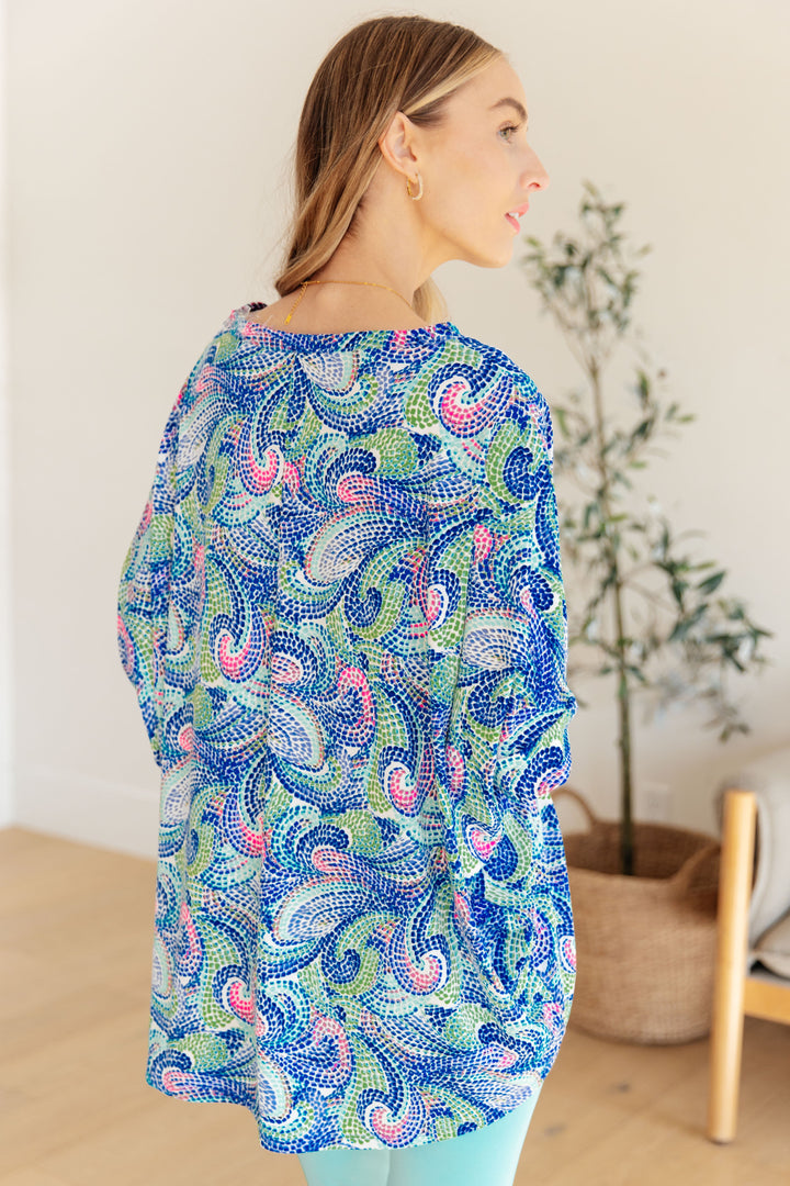 Essential Blouse in Painted Blue Mix Tops