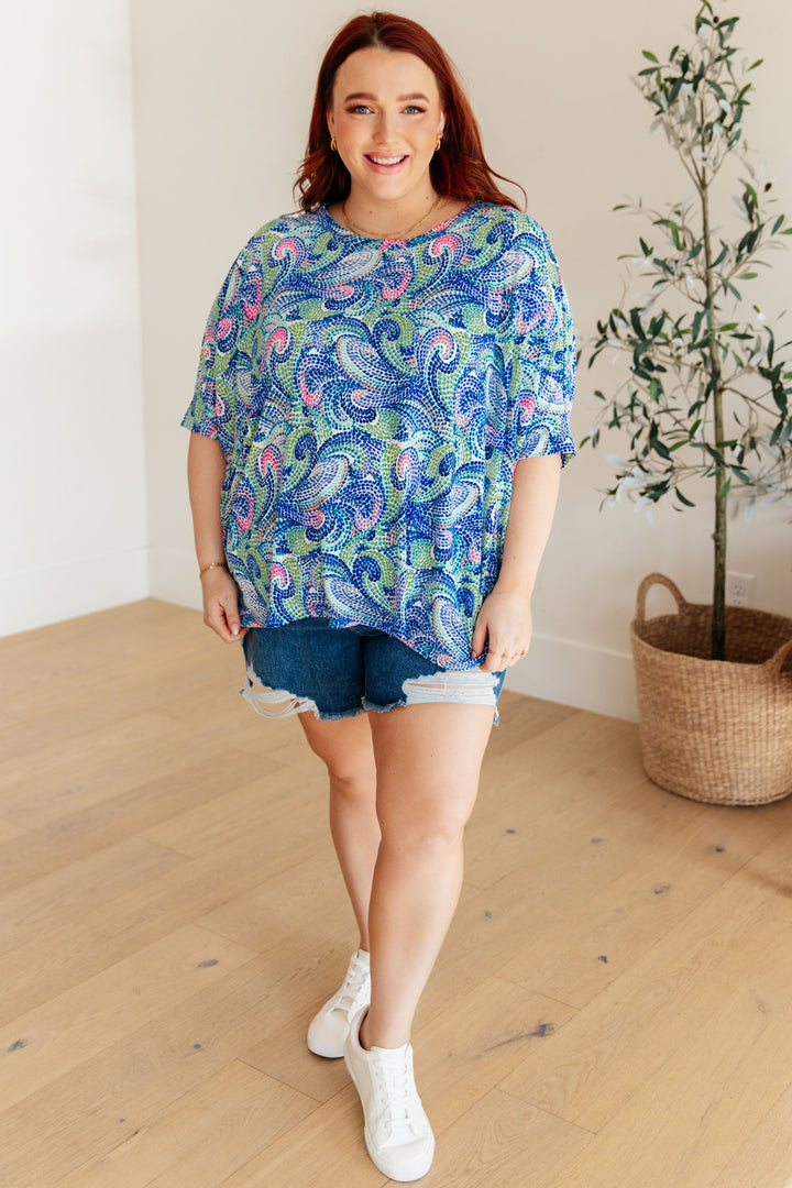 Essential Blouse in Painted Blue Mix Tops