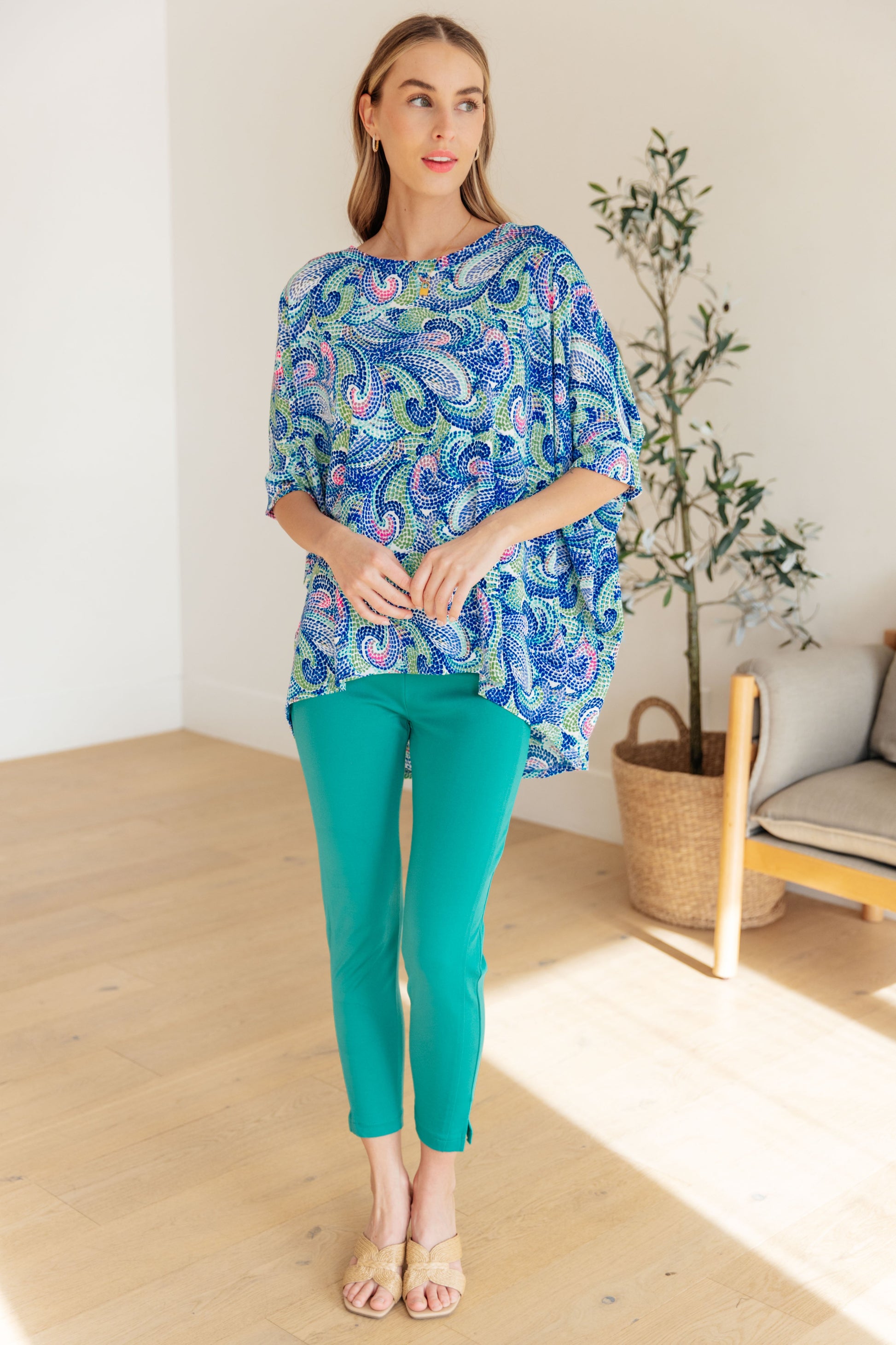 Essential Blouse in Painted Blue Mix Tops