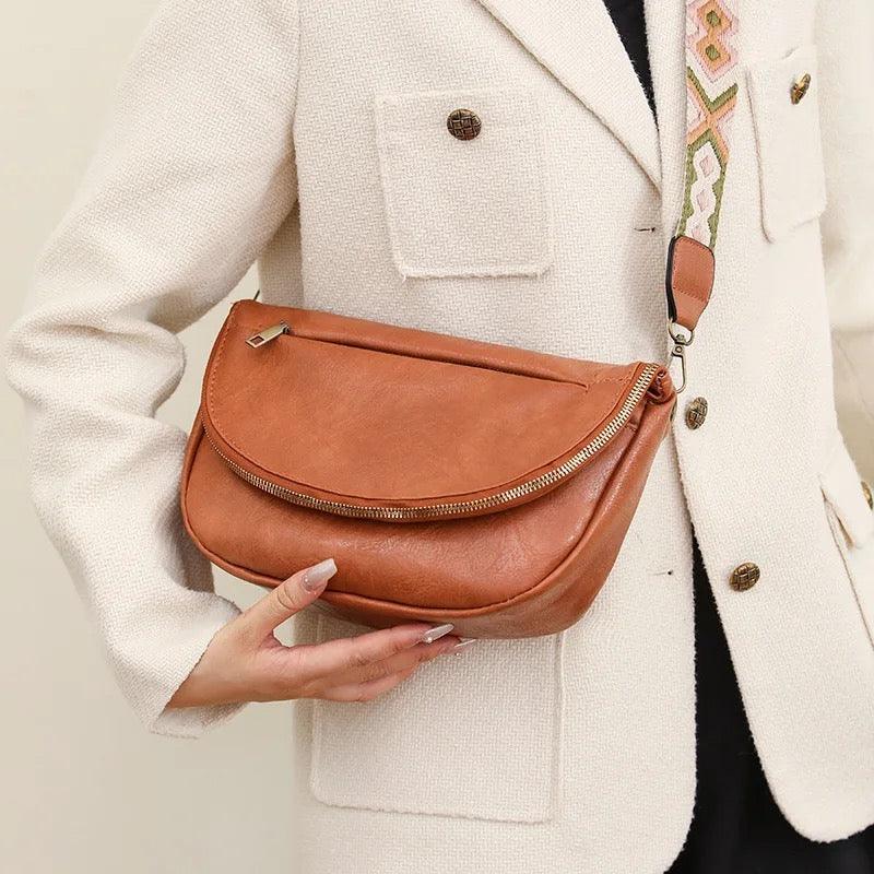 Vintage Vegan Leather Crossbody Bag Handbags