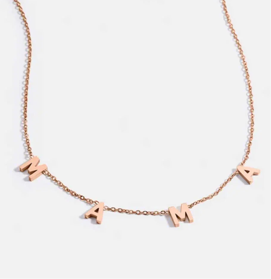 MAMA Stainless Steel Necklace Rose Gold os Necklaces