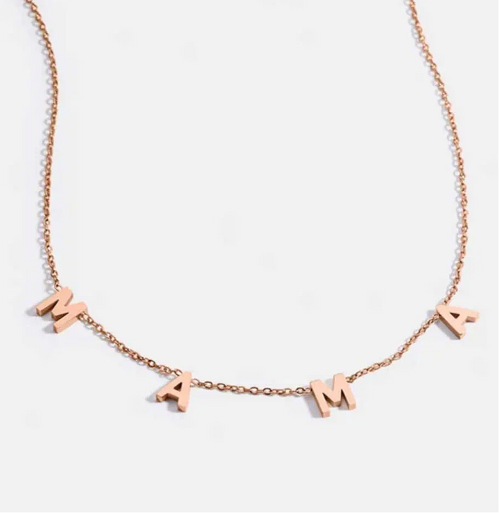 MAMA Stainless Steel Necklace Rose Gold os Necklaces