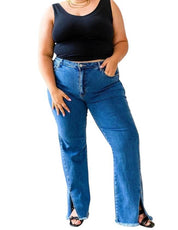 Judy Blue Vintage Wash Split Hem Jeans Jeans