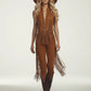 Western Style Fringe Zip Front Jumpsuit - DAVERRI FASHIONS