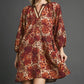 Umgee Animal Print Boho Tunic Dress with Contrast Trim Detail - DAVERRI FASHIONS